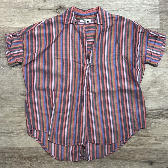 Multi-colored button down Madewell Top - Picture 1 of 3